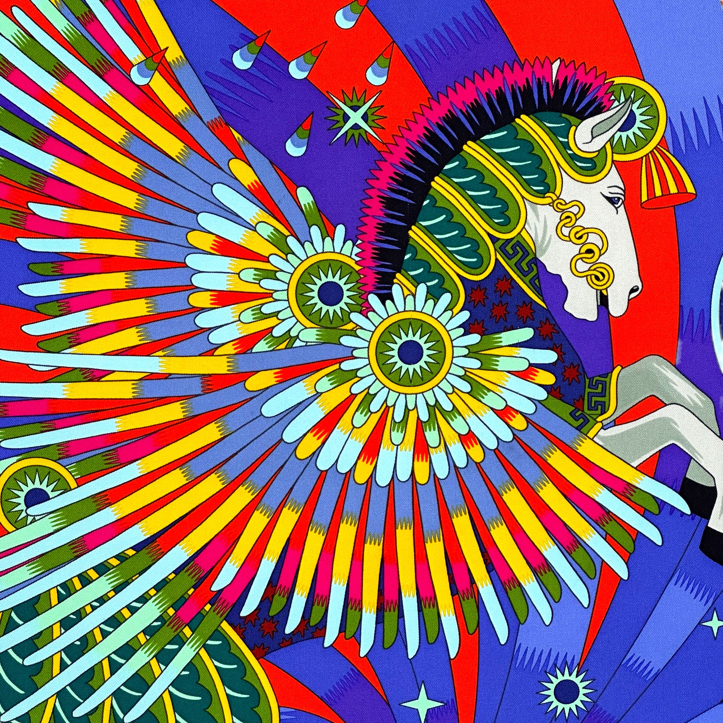 carre-foulard-hermes-la-source-de-pegase-détail