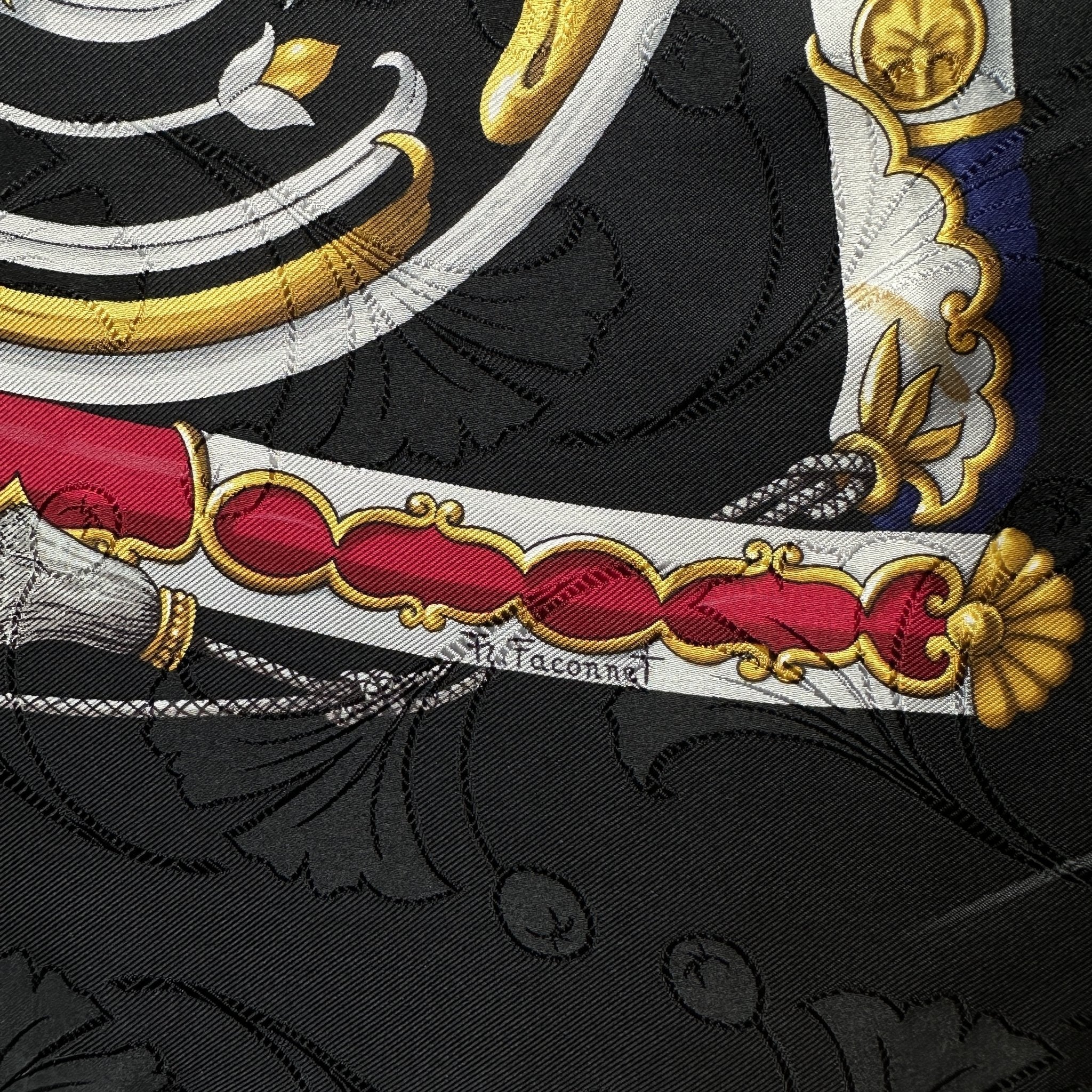 Signature de Françoise Faconnet sur le foulard Hermès Daïmyo