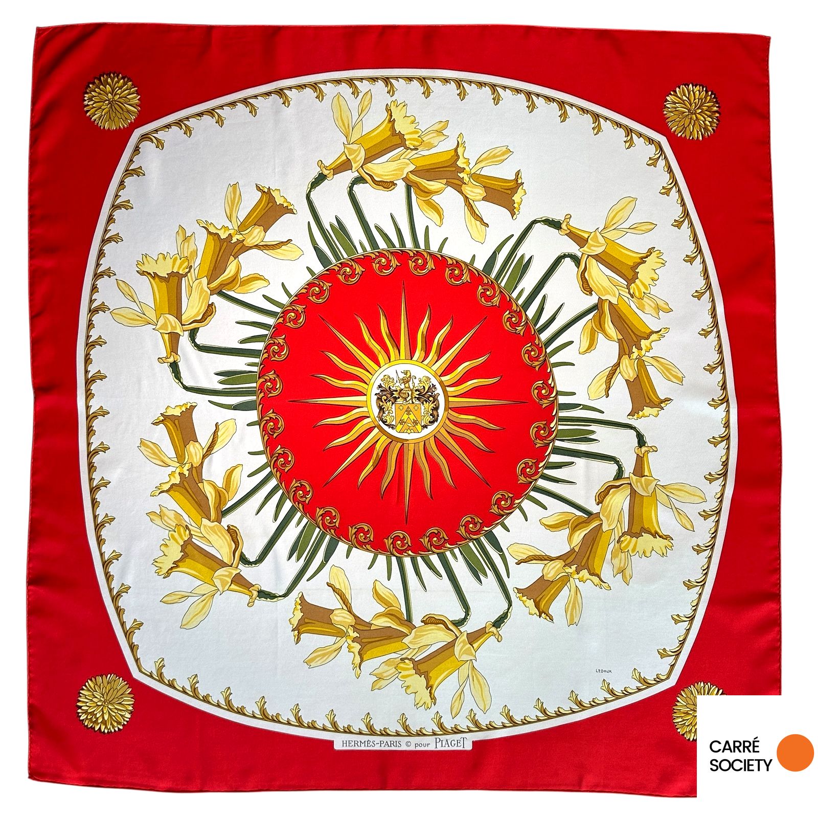 Foulard Hermès x Piaget "Les Jonquilles" vue d’ensemble