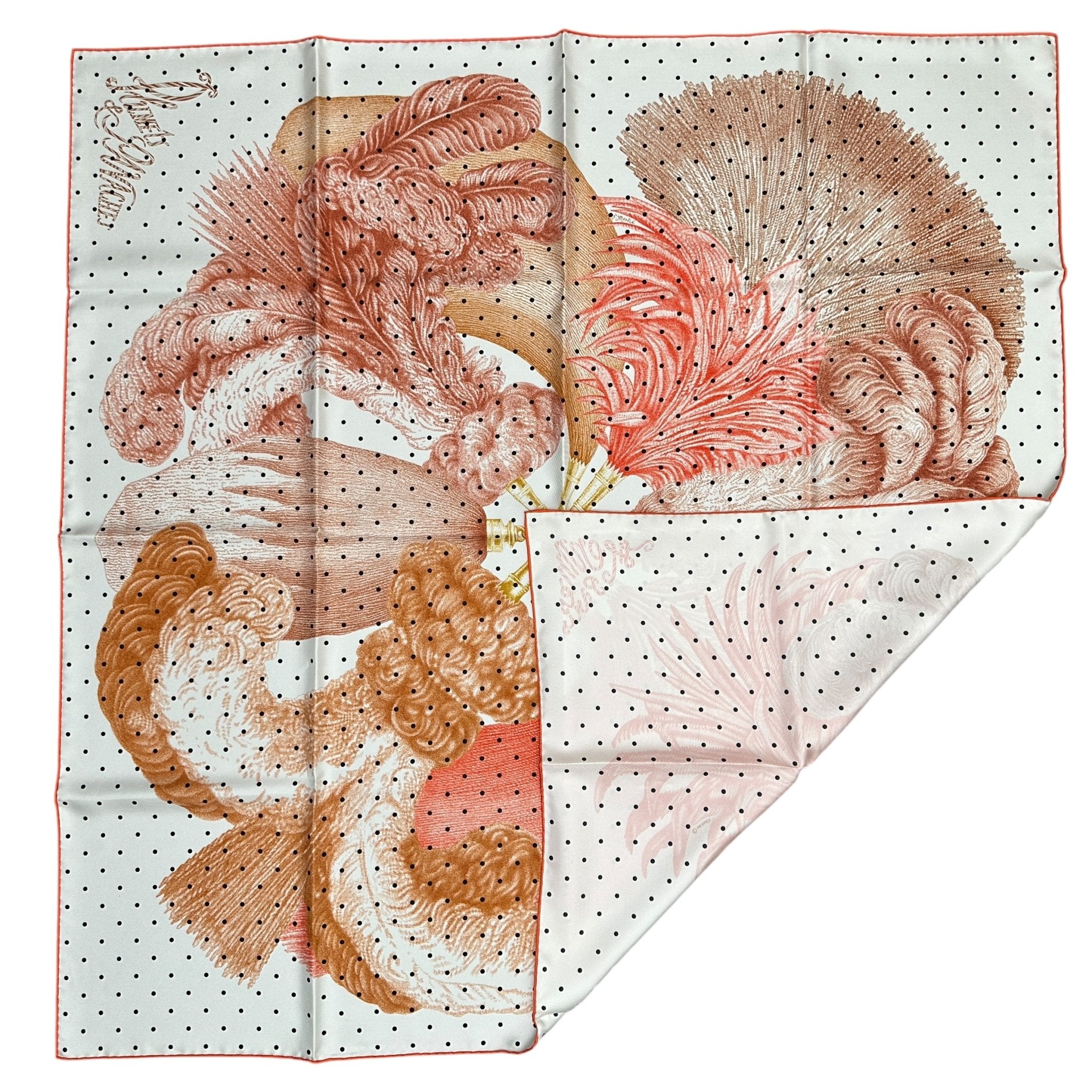 recto et verso du foualrd hermes Plumets et panaches