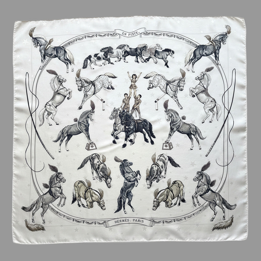 Foulard Hermès 90 cm – En piste – Robert Dallet (2003)